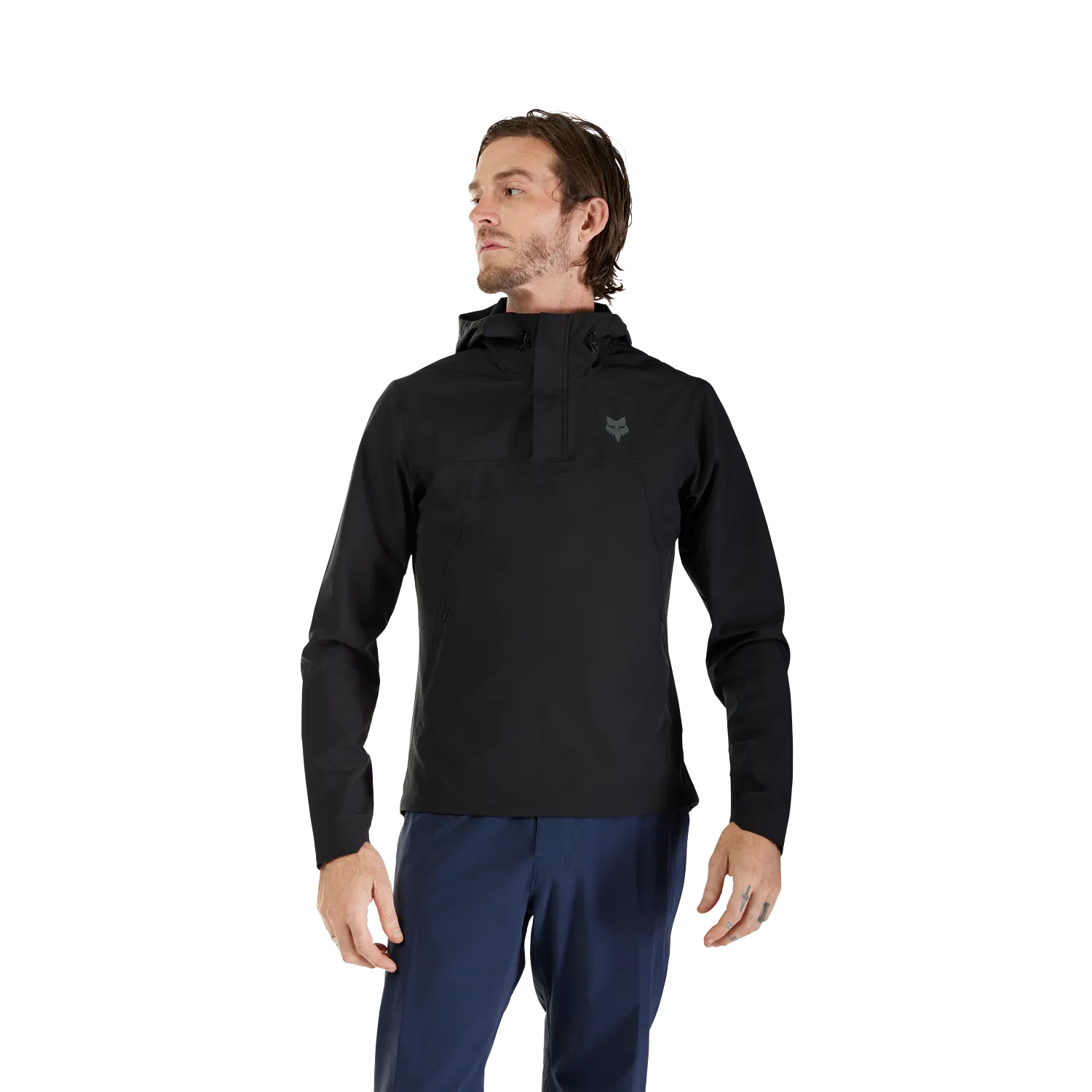 Fox Ranger Wind Pullover Black – Lightweight MTB Windbreaker Jacket - Image 3